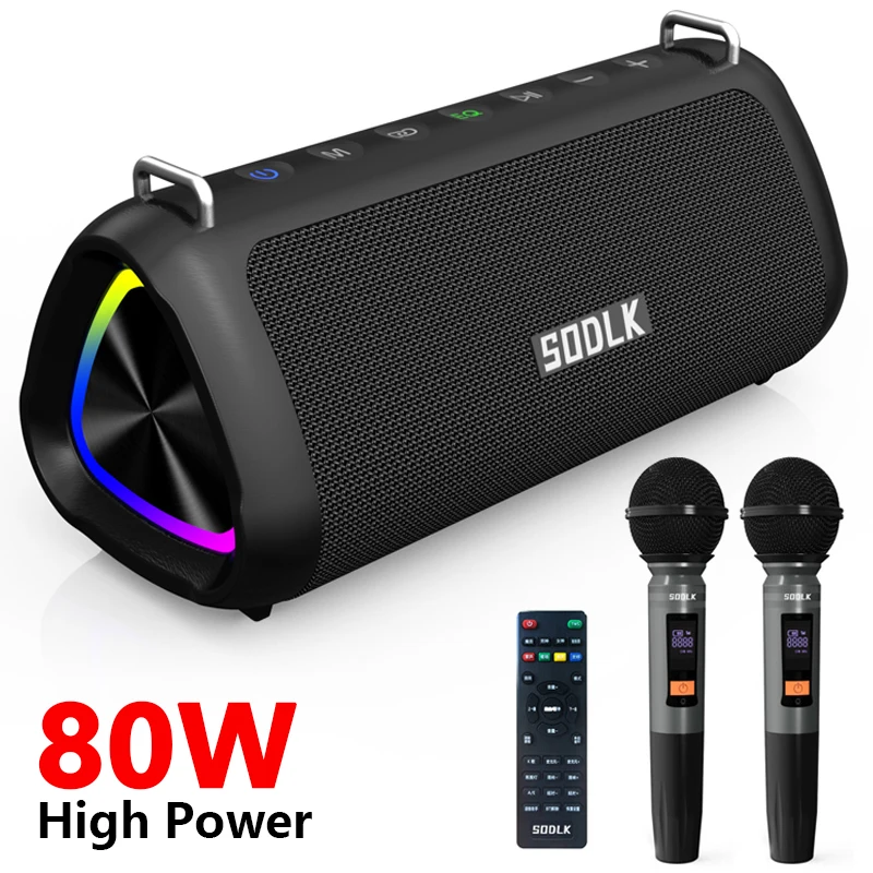 

Беспроводной сабвуфер SODLK T18, мощный внешний динамик 80 Вт, с микрофоном, для караоке