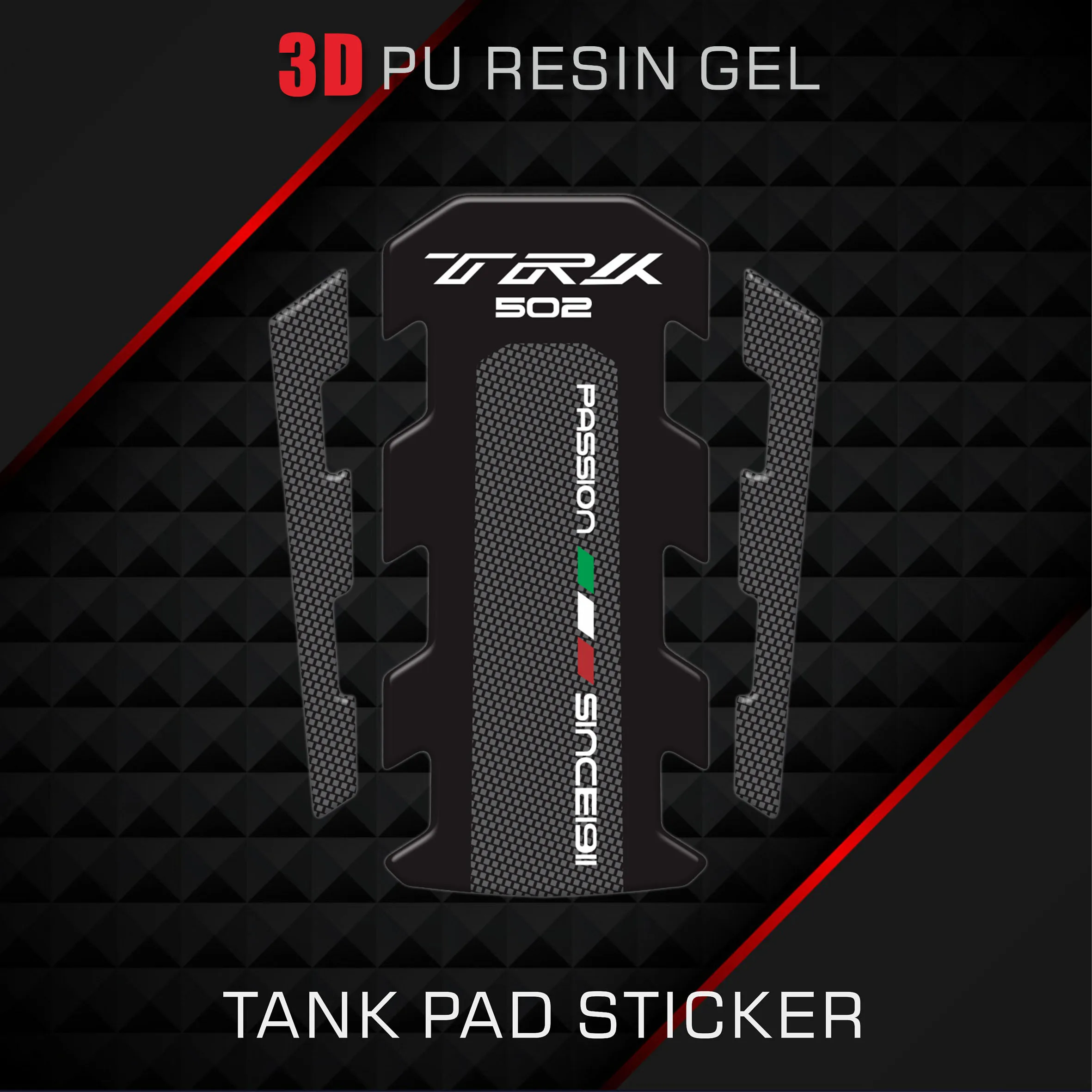 

For Bnenlli TRK 502 2023 New Motorcycle Tank Pad Protector Sticker Fish Bone Sticker Tank Pad Fish Bone Sticker