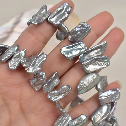 Натуральные серые жемчужины, 10x18 мм