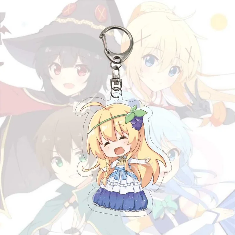 Лидер продаж брелки для ключей аниме Konosuba Kono Subarashii Sekai Ni Syukufuku с акриловой