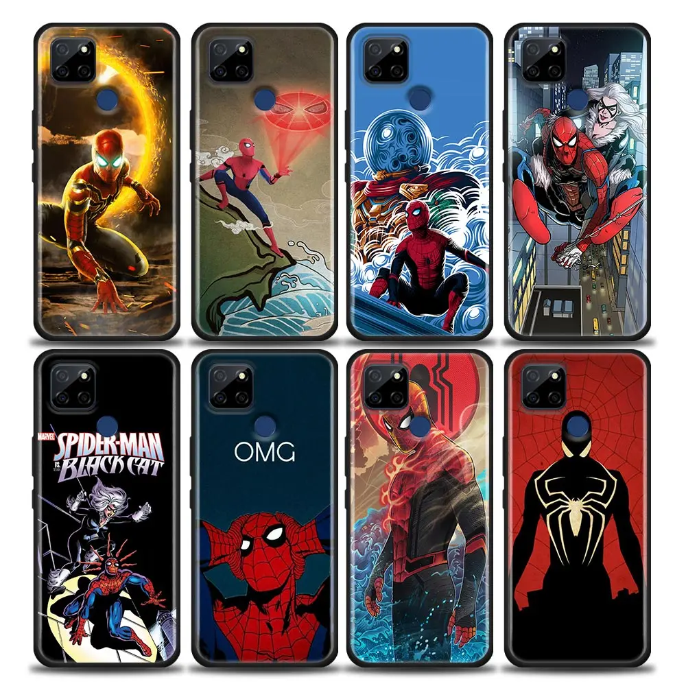 

Marvel's Amazing Spider-Man Funda Coque Phone Case for Realme 5 6 7 7i 8 8i 9i 9 XT GT GT2 C17 Pro 5G SE Master Neo2 Case Capa