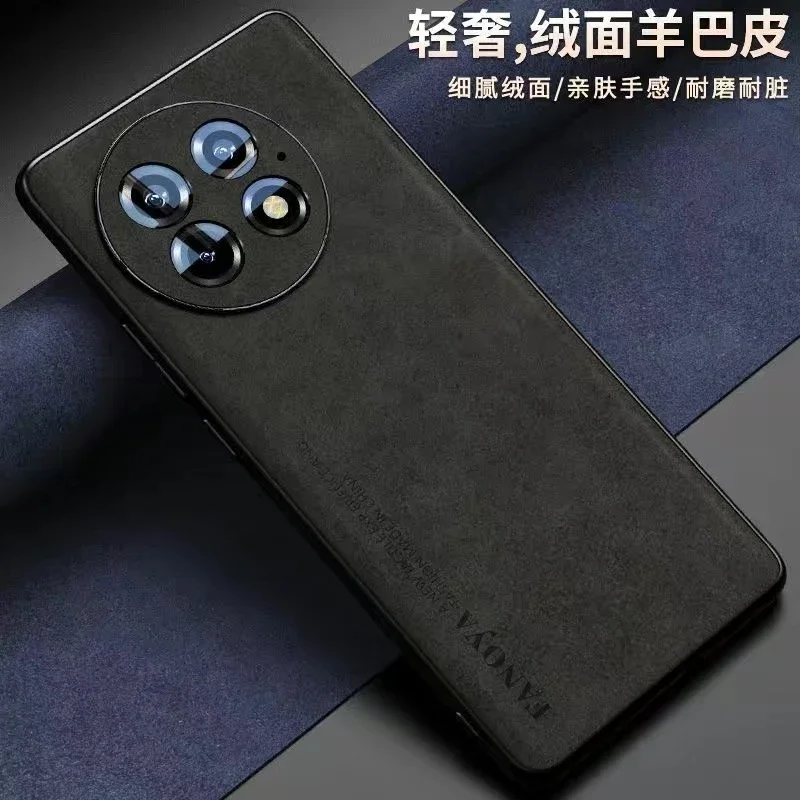 For Oneplus 13 12R Skinsheep Leather Armor Case for One Plus Nord 4 5G Camera Protection Matte Silicone ShockProof Cover