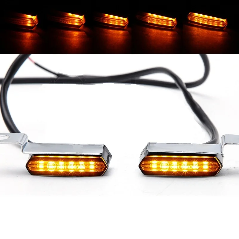 

2Pcs Motorcycle Turn Signals Handlebar Lights For Harley Chopper Davidson Amber LED Indicator Blinker Lamps Accessories Replace