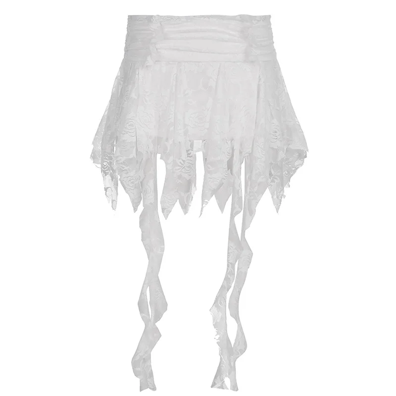 Летняя новая пикантная кружевная юбка во французском стиле с асимметричной
