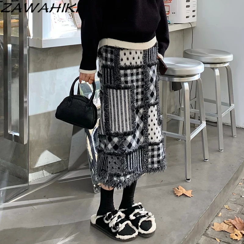 

Юбка Женская осенне-Весенняя трапециевидная средней длины с высокой талией