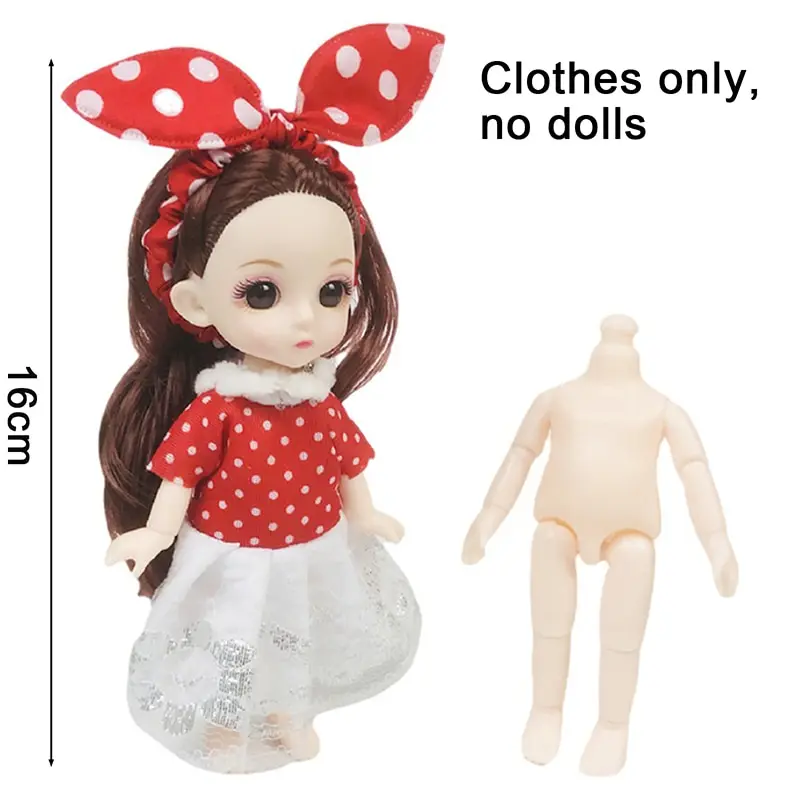 

New Bjd Doll 16cm Universal Clothing Accessories 1/12 Fashion Dress Up Wedding For Kid Gift