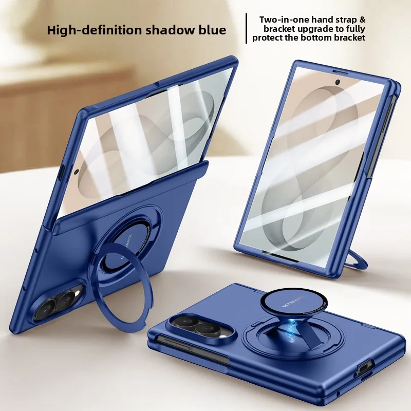 Фото Вращающийся на 360° магнитный чехол-подставка для Samsung Z Fold 8 с широким закаленным стеклом и защитным кольцом-держателем для Magsafe №1