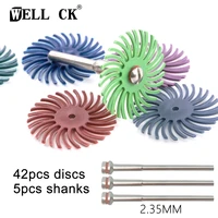 well ck 42pcspack dental composite spiral finishing polishing disc kit wheel and dental lab polishing shank mandrel 2 35mm