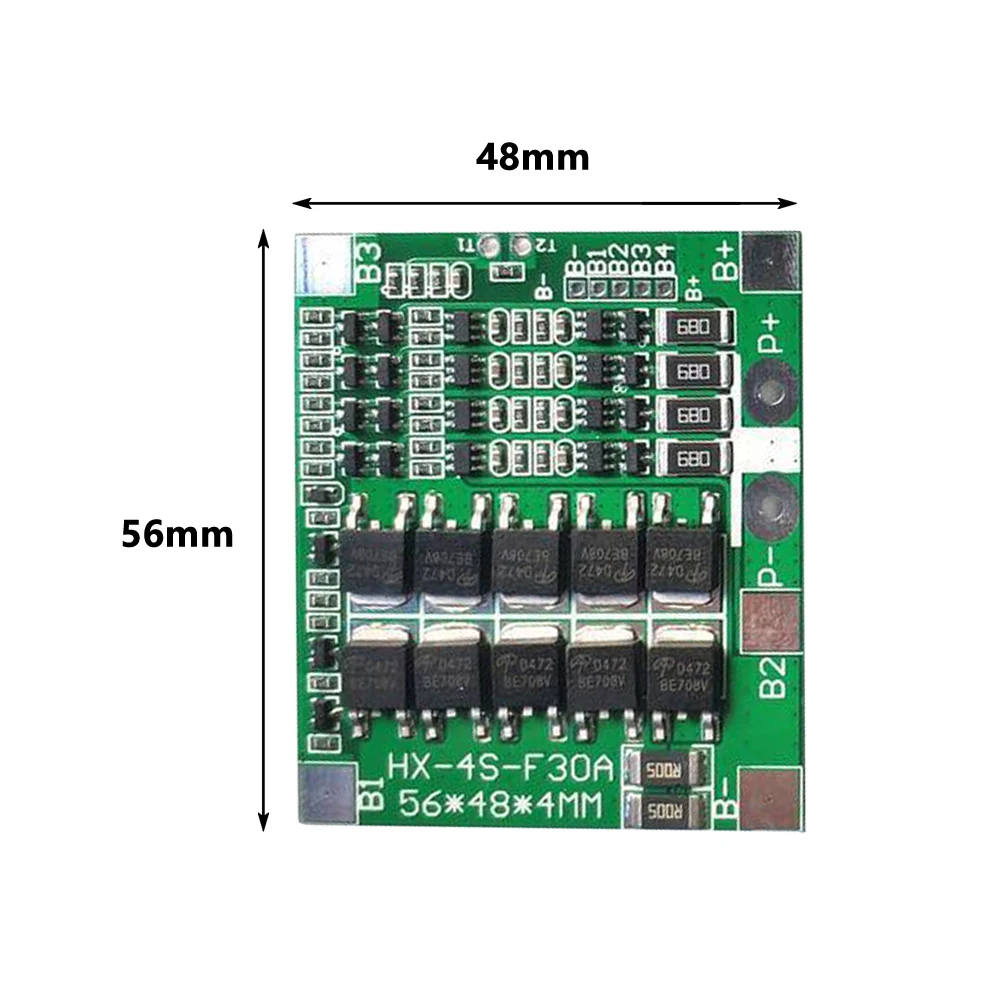 

4S 30A 14.8V Li-Ion Lithium Battery Protection Board Battery Equalizer Board BMS Packs PCB Protection Circuits Board Power Tools