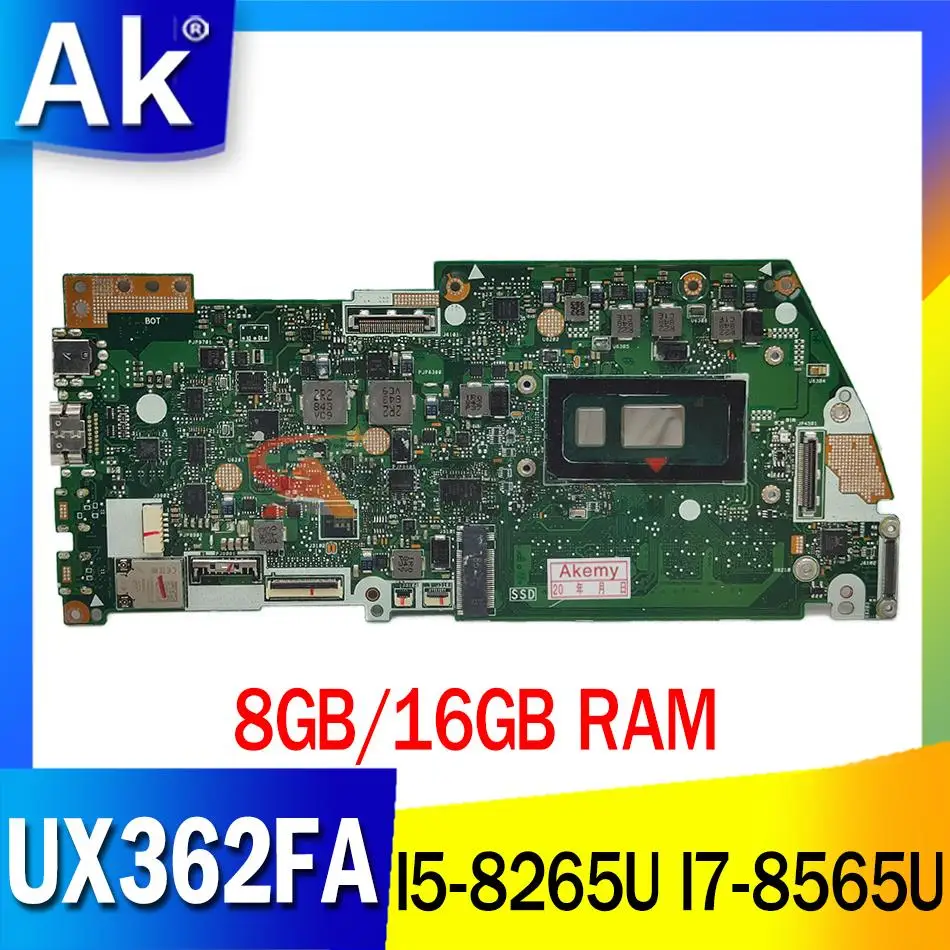 

UX362FA Original Mainboard I5-8265U I7-8565U CPU 8GB 16GB RAM for ASUS UX362FA-EL142T ZenBook UX362 UX362FA Laptop Motherboard