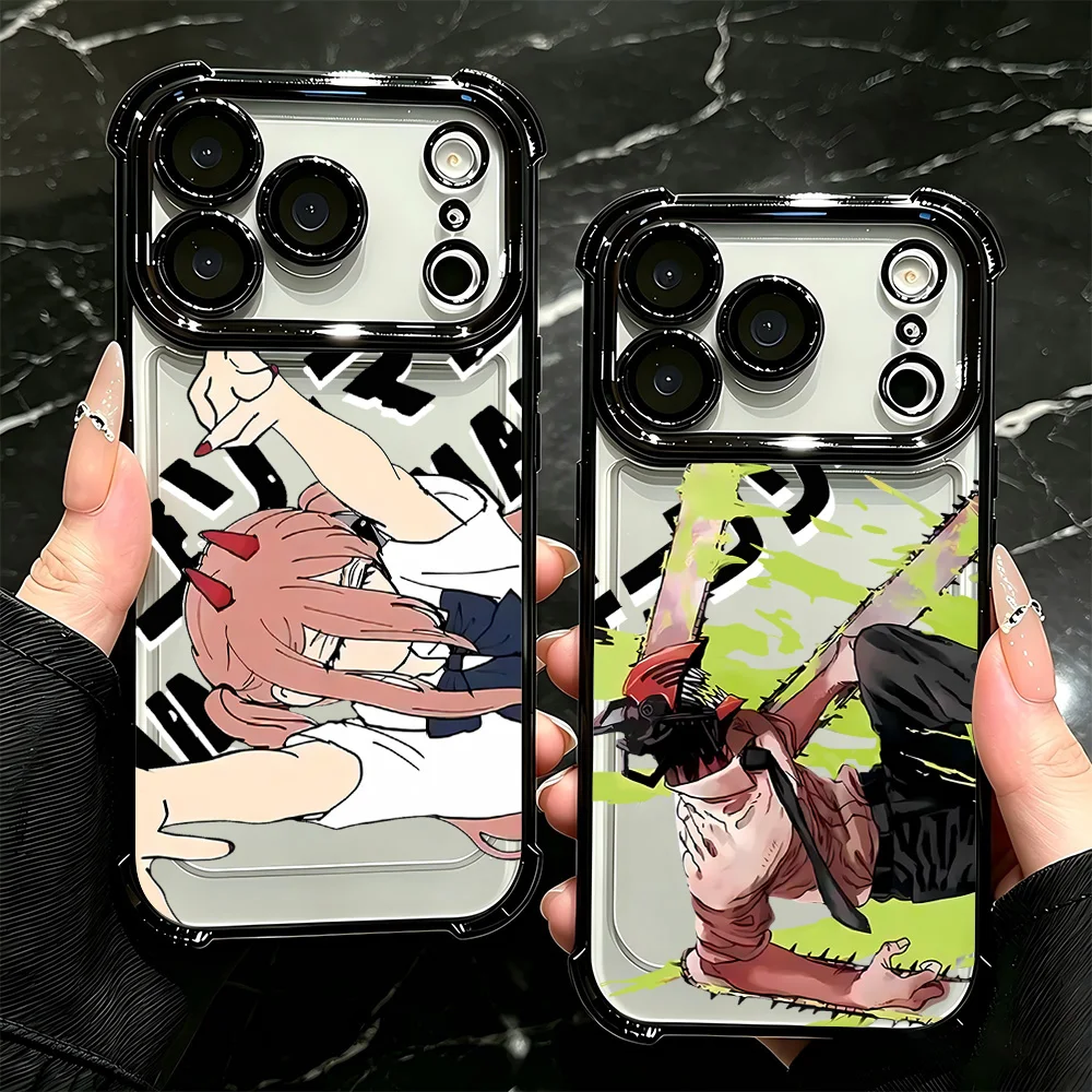 Фото Чехол для телефона с покрытием для iPhone 17, 17e, 16e, 16, 15, 14, 13, 12, 11 Pro Max, Mini, Air, Plus, противоударный, с воздушной подушкой, Cool C-ChainsawS ManS №1