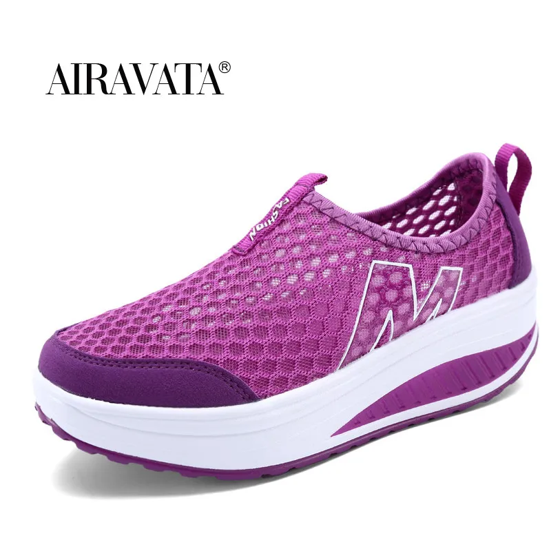Lady Fashion Fitness Shoes Sport Breathable Shake Shoes Women Mesh Shoes Casual Platform Sneakers