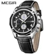 MEGIR New Fashion Mens Watches Top Brand Luxury Military Quartz Watch Premium Leather Waterproof Sport Chronograph Watch Men Other Image