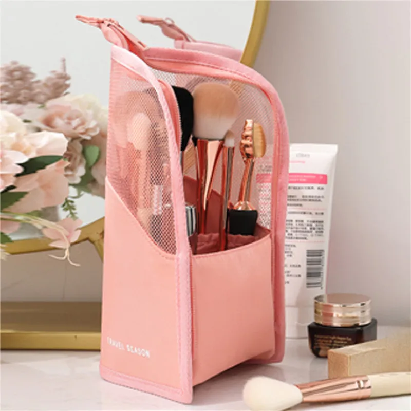 

Women Fashion Cosmetic Bag Zipper Makeup Bag Large Capacity Female Travel Makeup Brush Holder Organizer Waterproof Toiletry Bag