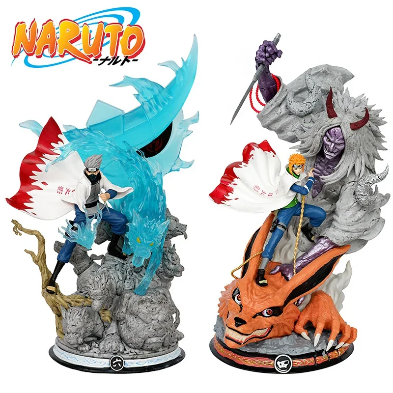 

28cm Naruto Gk Namikaze Minato Anime Figure Hatake Kakashi Figure Pvc Statue Model Ornament Collection Decora Figurine Doll Toys