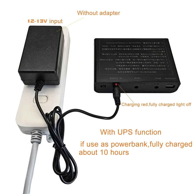 

USB 5V DC 9V 12V Output 6x 18650 Battery UPS DIY Power Bank Box for Router Cellphone Tablet Modem CCTV Camera LED Lamp