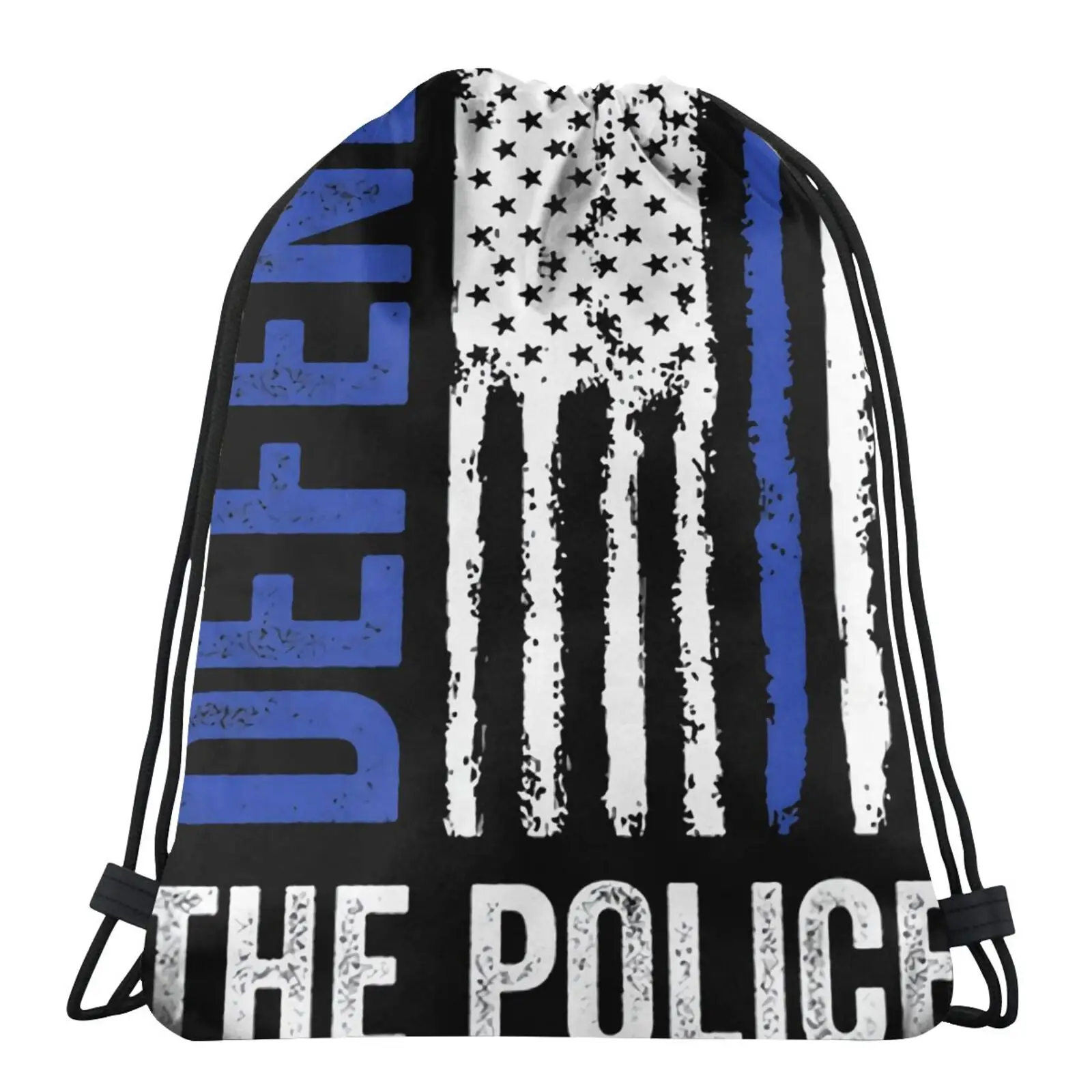 

Defend The Police Police Flag Bag Children Bag School Shoe Bag String Bags Storage Bag Ball Pocket Small Fabric Bag Cloth Bags