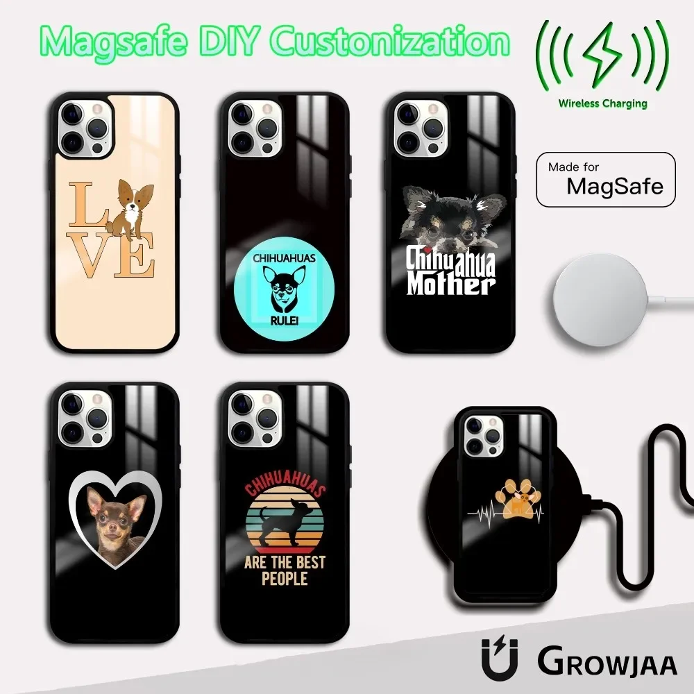 I Love My Chihuahua Dog Pug Phone Case For iPhone 16 15 14 13 12 11 Pro Max Plus Mini Magsafe Mirror Wireless Magnetic Cover