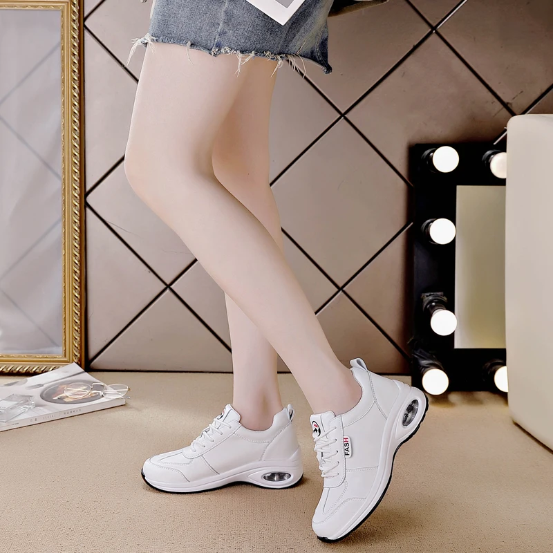 Women Sneakers Casual Elevator Shoes 4cm Heels Breathable Heightening Shoes Mujer Increase  Sports Casual Height Zapato