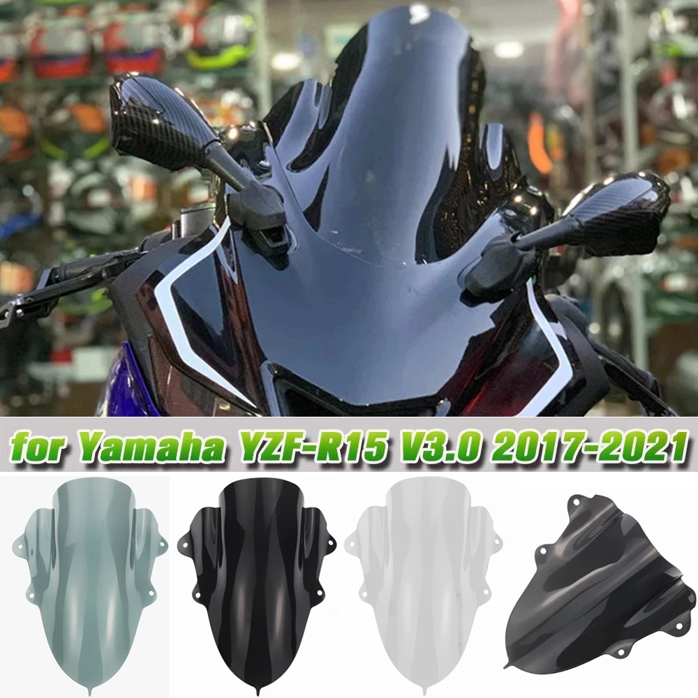 

Ветровое стекло для Yamaha YZF R15, обтекатель ветрового стекла, ветрозащитный козырек, аксессуары для мотоциклов YZF-R15 V3 2017 2018 2019 2020 2021