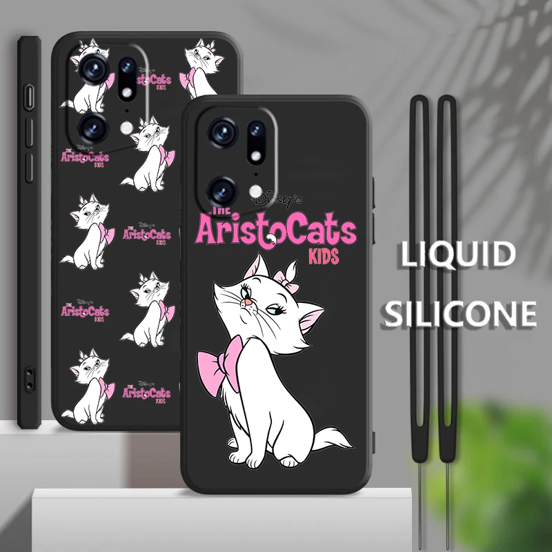 

Cat Anime Marie Pink For OPPO Find X5 X3 X2 neo Pro Lite A5 A9 2020 A53 A53S A96 A94 A4G 5G Liquid Rope Phone Case Coque Capa