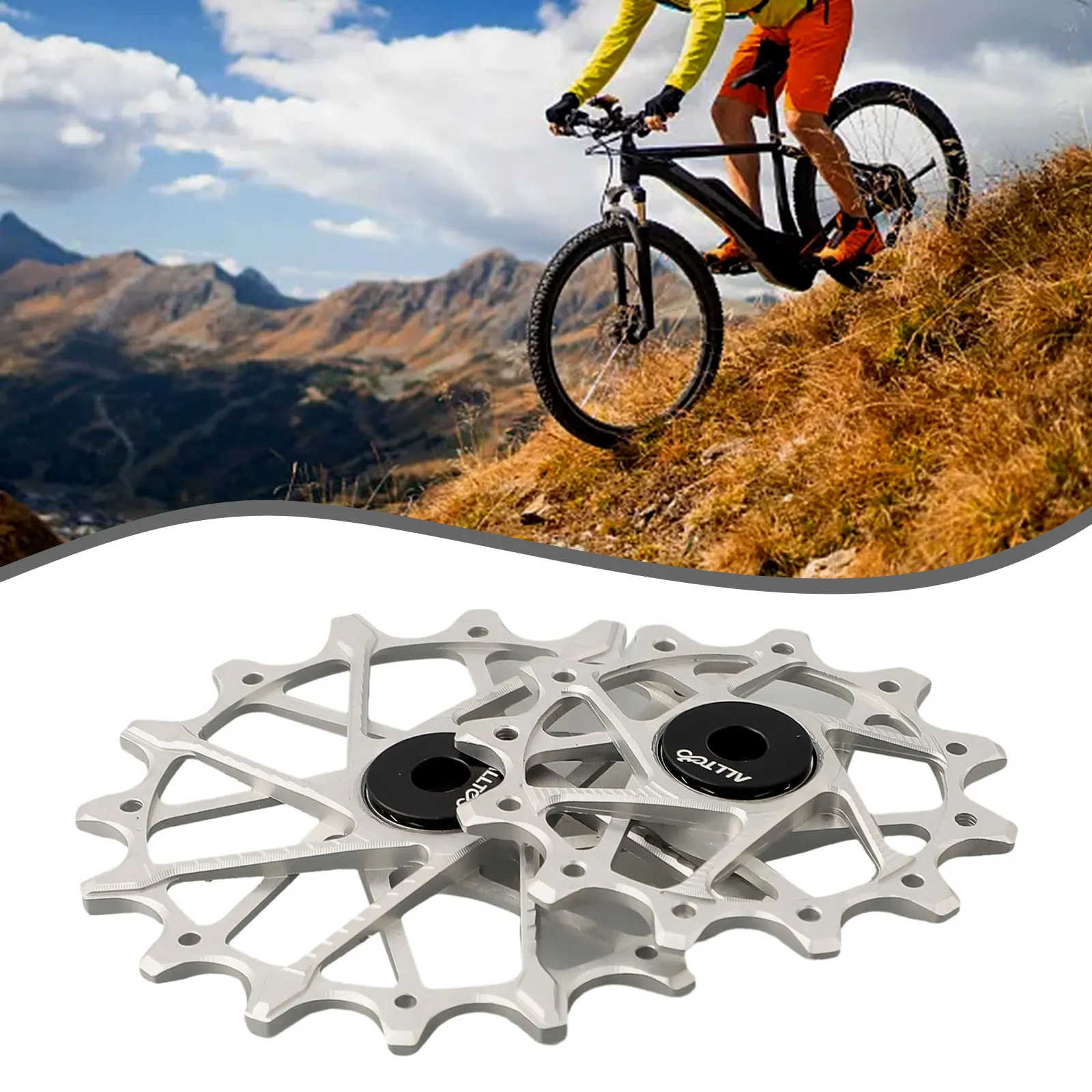 Biking Cycling Maintenance 12T 16T Pulley Wheels Rear Derailleur Smooth Operation Aluminum Alloy Material