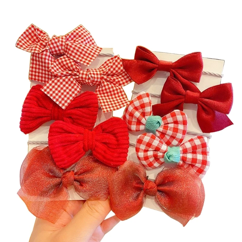 

Girls Spring Headdress Hair Bows Rubber Hair Band Braid Ponytail Holder 10PCS