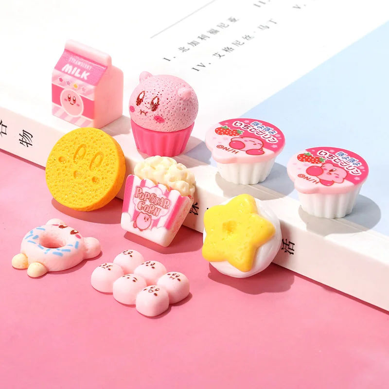 

10 шт. Kawaii Kirby Diy аксессуары из смолы, ручная работа, милая искусственная чашка для волос, украшение для кексов, оптовая продажа, подарок для де...