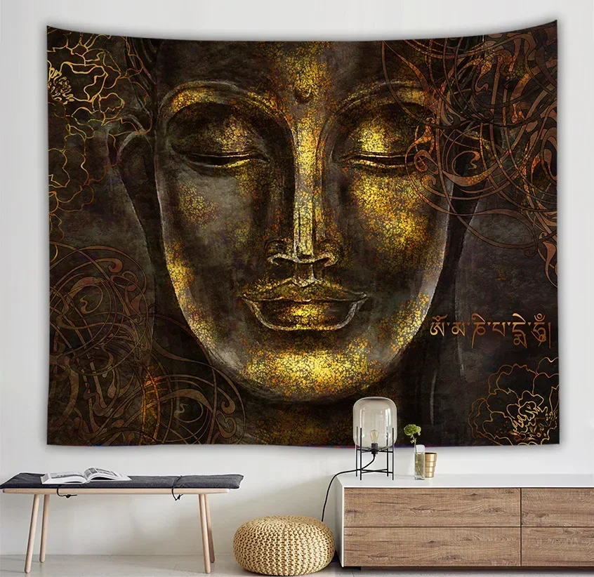 Индийская статуя Будды медитация 7-чакра гобелен настенный с мандалой настенная