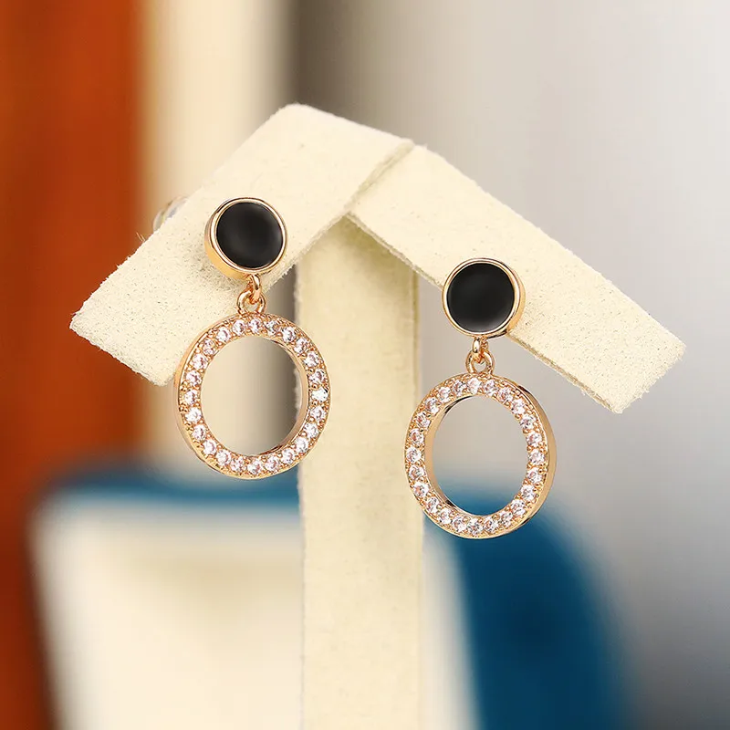 

2022 Модные женские висячие серьги, изысканные круглые подвески с фианитами, изысканные свадебные серьги, роскошные ювелирные изделия
