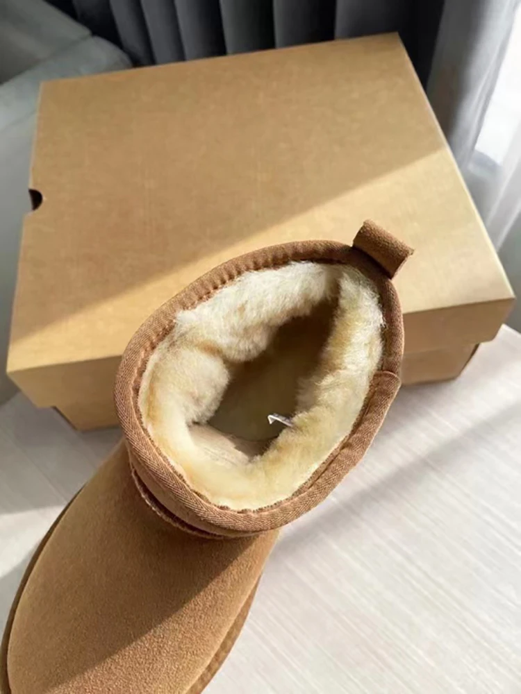 Зимние ботинки женские Tazz Platform Ultra Mini 2024 новые зимние короткие из овчины шерсти