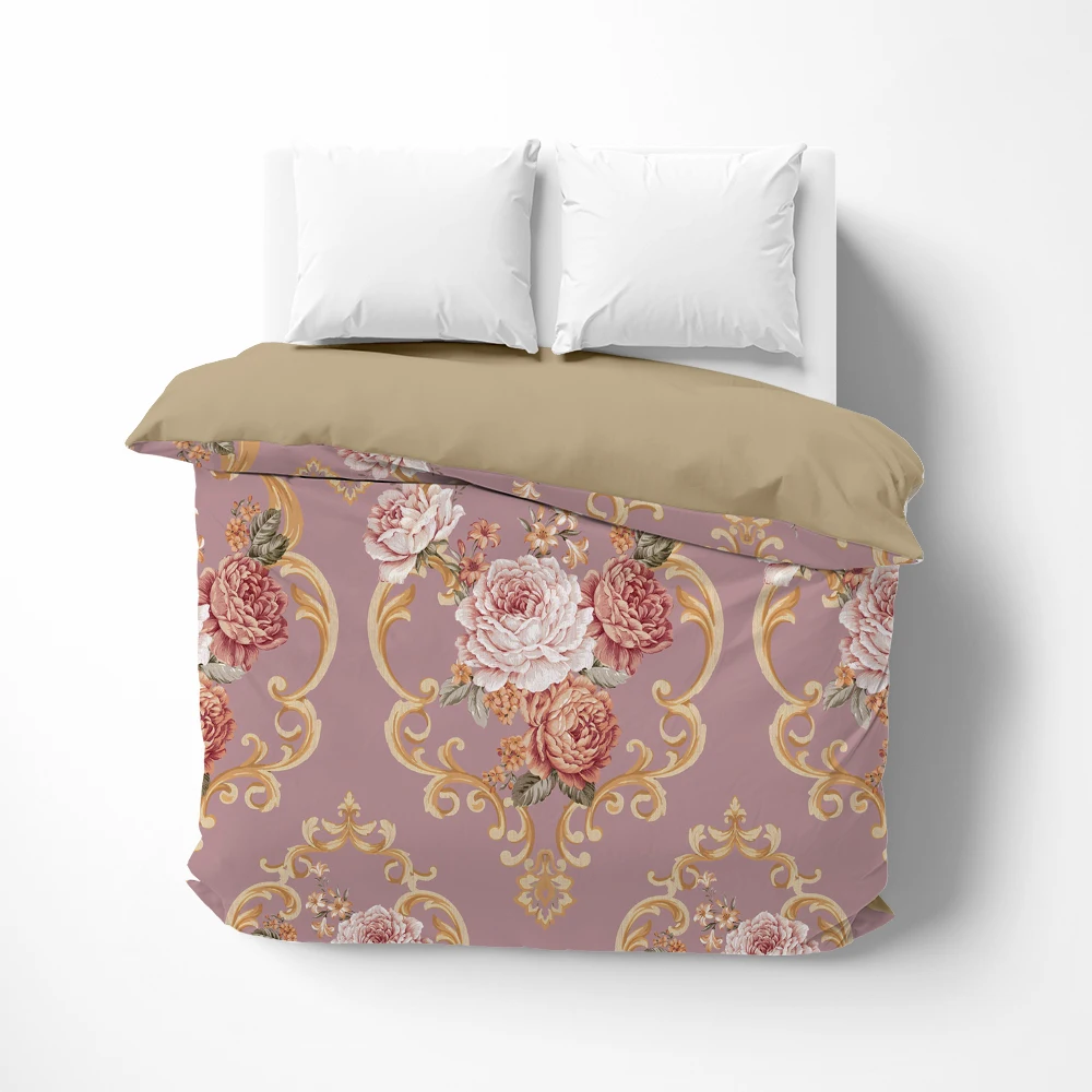 

1 шт. роскошный пододеяльник покрывало одеяло/удобный чехол постельное белье 140x200 150x200 135x200 Размер под заказ масляный цветок винный красный