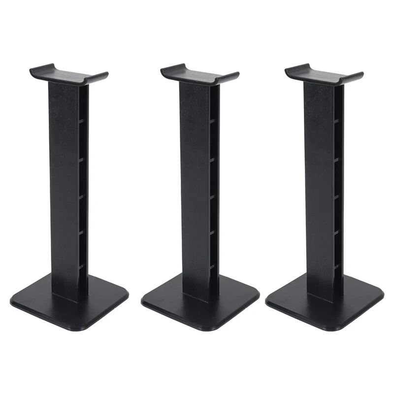 

3X Headphone Holder ABS Stand Lightweight Stable Desktop Bracket With Sticker For Gaming Headphones Headsets, Black