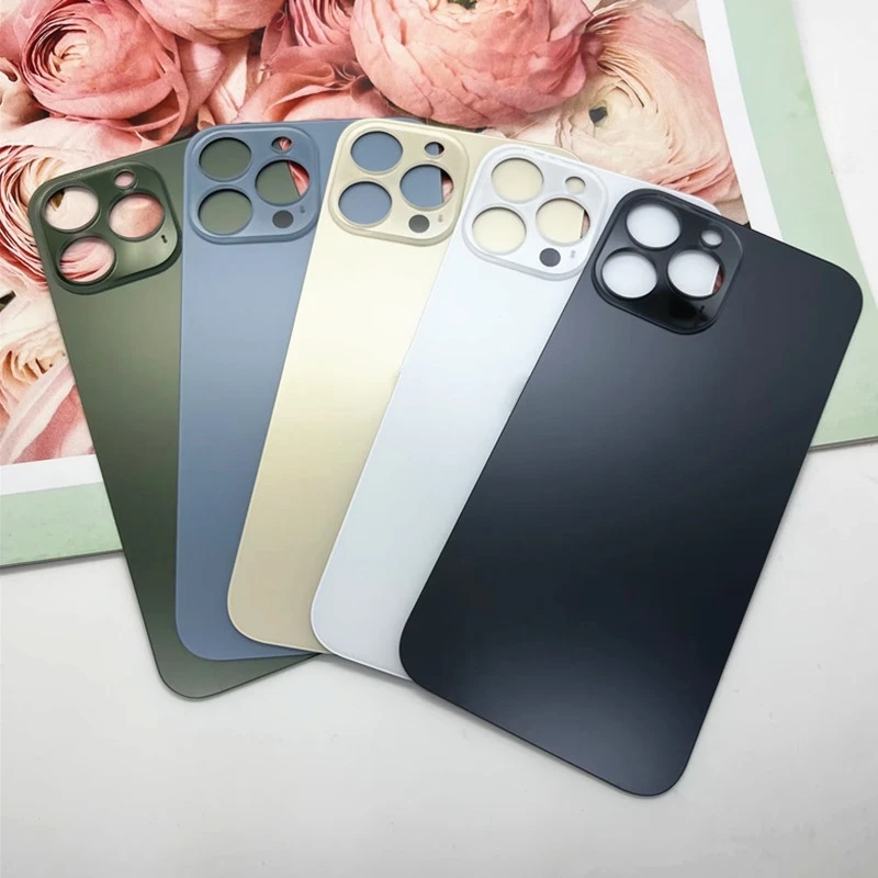 

With Wide Big Camera Hole Back Battery Glass Cover Case For iPhone 13 Pro Max 13 13 Pro 13Mini Replacement With Logo