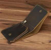 vintage crazy horse genuine leather men wallet handmade male purse leather money clips money bag multifunction case new 1048