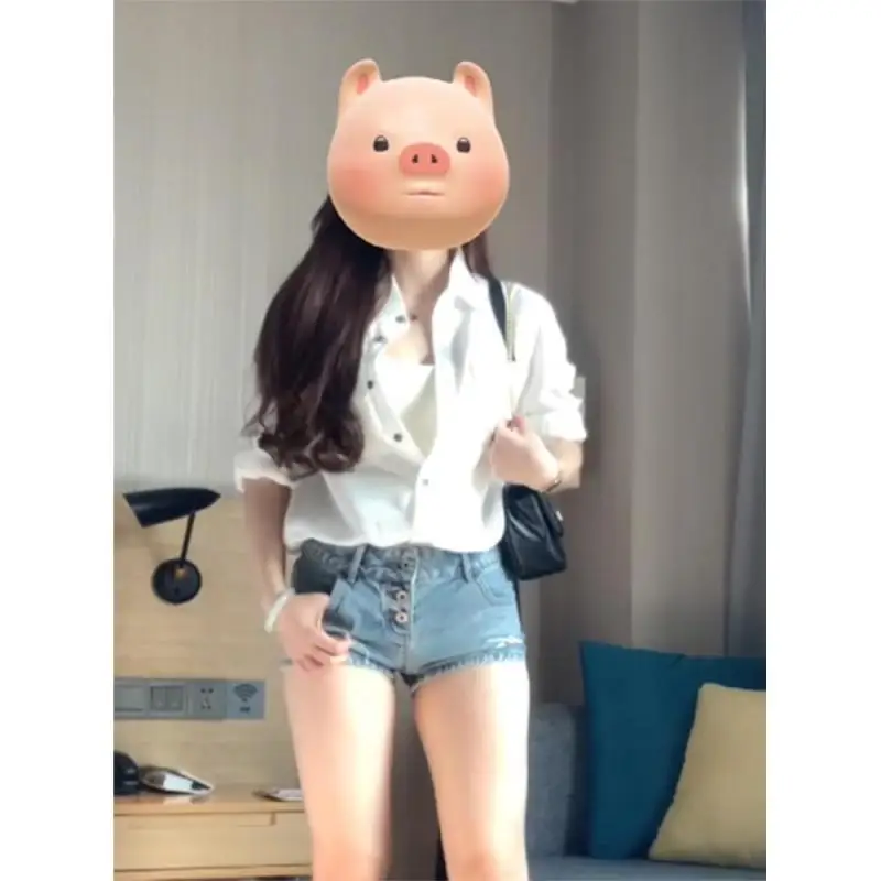 Белая рубашка с защитой от солнца топы женская летняя Новое поступление 2024