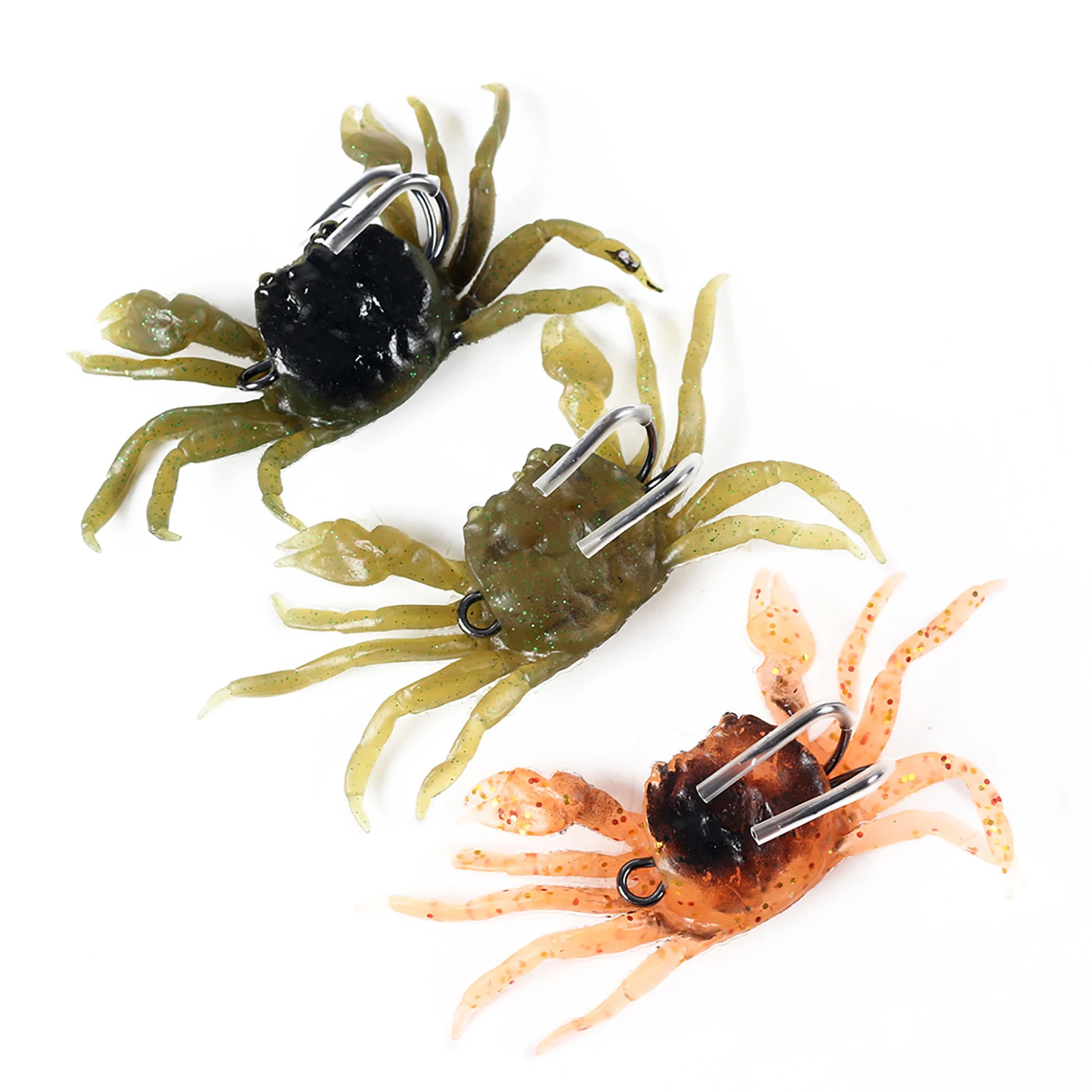 

Simulated Crab Fishing Baits Artificial Fishing Lures Tackle Baits Double Sharp Hook Lures Soft Silicone Crankbaits Bait Tackle