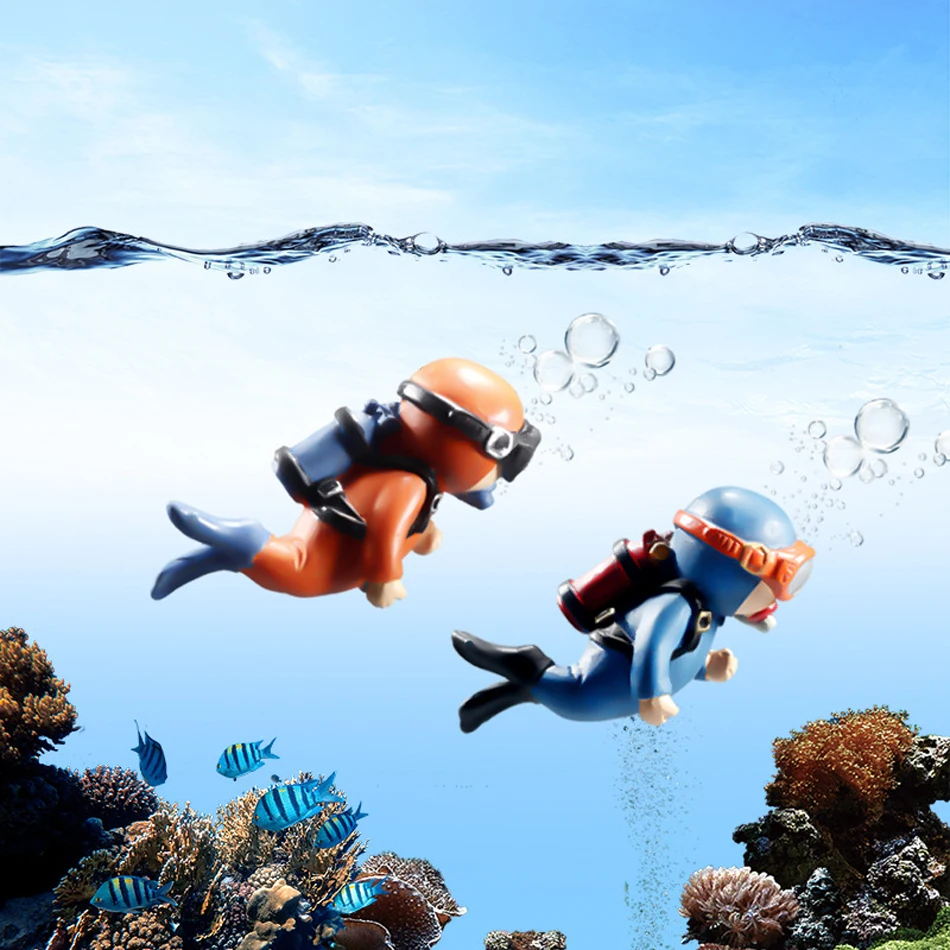 

Blue fat diver movable doll aquarium decoration landscaping aquarium decoration ornamental floating pendant orange fat man