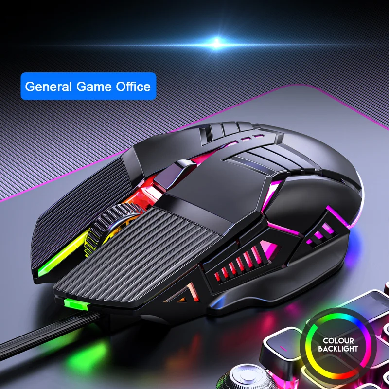 

Xiaomi Gaming Mouse 3200DPI 6-key Programmable Wired Mouse Desktop Light Cool Automatic Gun for Notebook Laptop PUBG PC Gamer