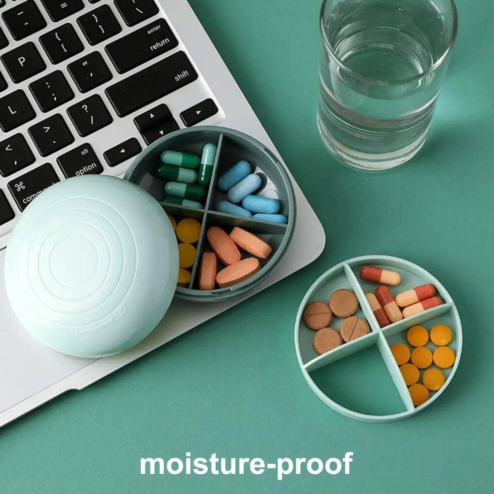 

Portable Pill Box Good Sealing Double Layer Weekly 8-compartment Mini Tablets Splitter Case Tablets Storage Box for Outdoor