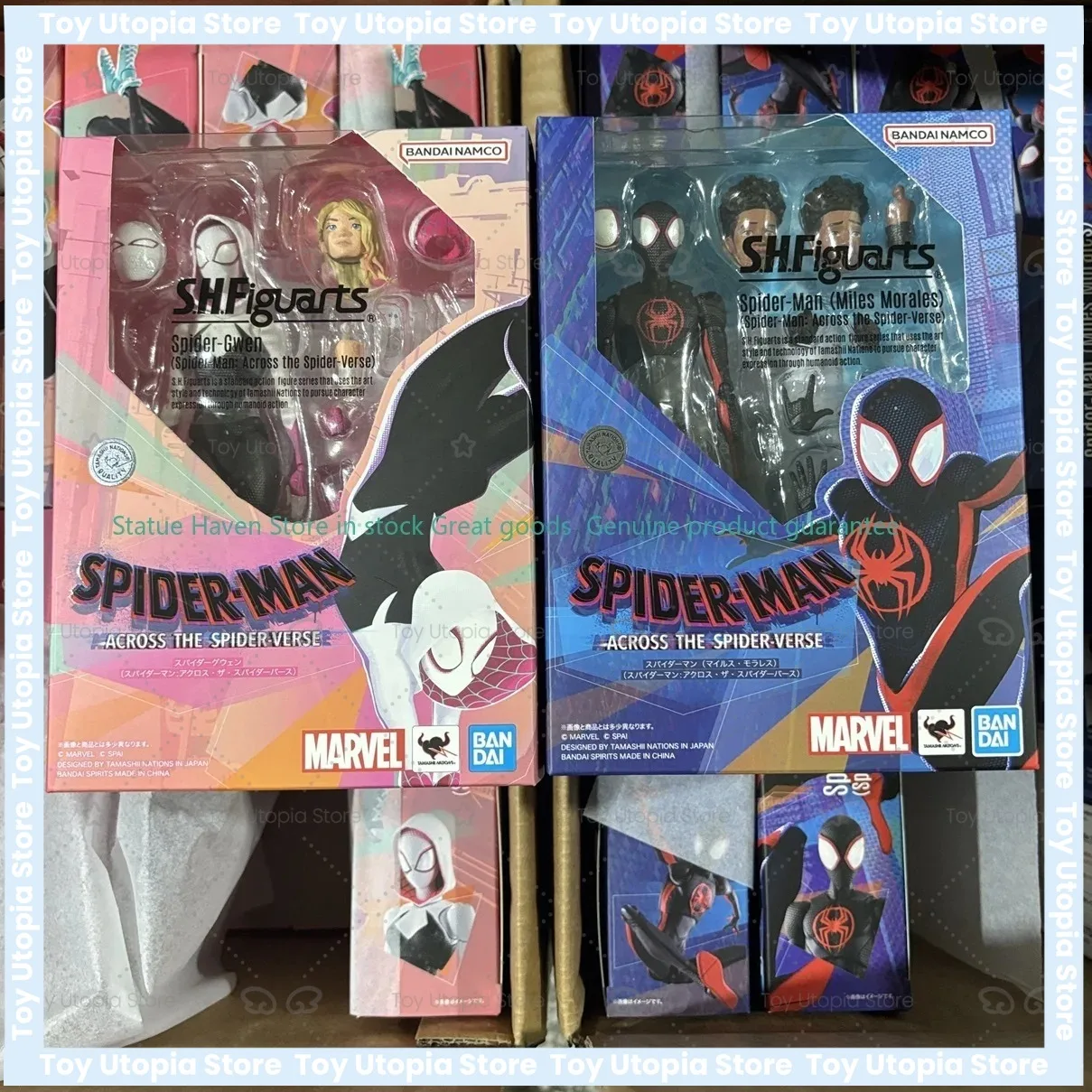 Фото Бандай С.Х. Коллекционная фигурка Figuarts Spider-Man: Across The Spider-Verse SHF Гвен Майлз Моралес, игрушка-подарок, в наличии №4