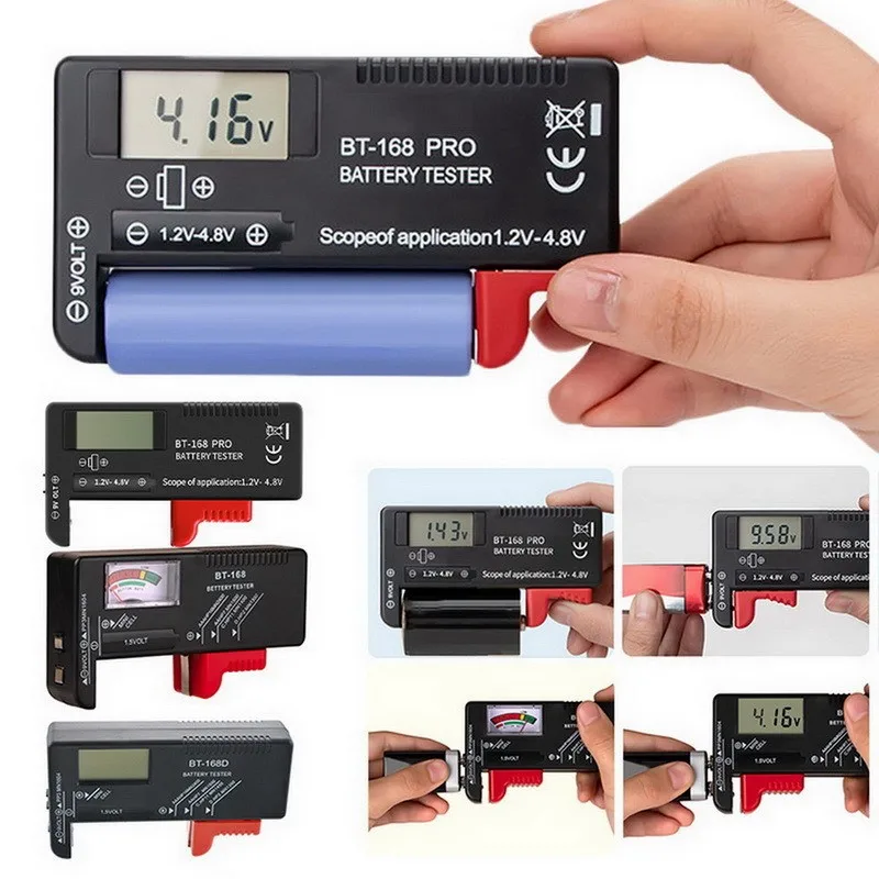 

BT168D BT168 Pro Digital Battery Capacity Tester LCD BT-168D Checker For 9V 1.5V AA AAA Cell C D Batteries BT-168