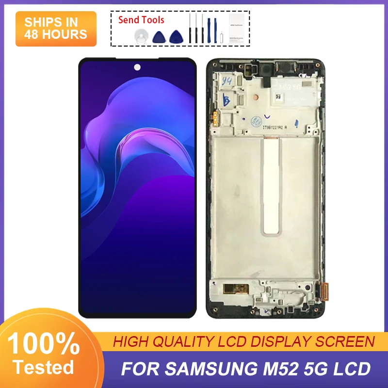 

6.7 Inch M526 Display For Samsung Galaxy M52 5G LCD Touch Panel Screen Digitizer M526B Assembly Repair Parts With Frame 1Pcs