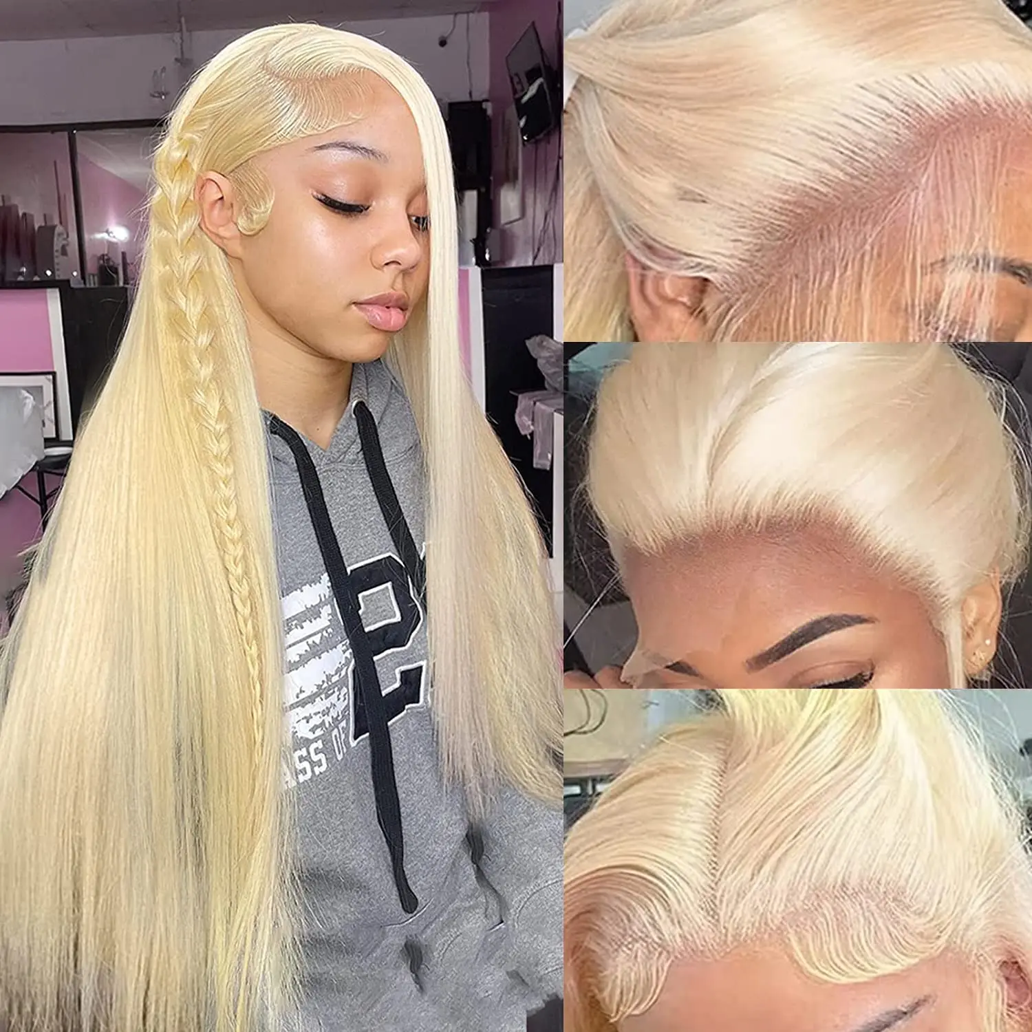 

613 Honey Blonde Lace Front Human Hair Wigs 13x4 13x6 HD Straight Lace Frontal Wigs With Anne Hathaway Same Style Sexy Women