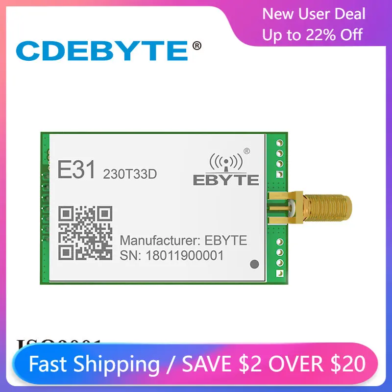 

AX5243 230MHz 2W Strong Penetration Long Range SMA Antenna IoT vhf Wireless Transceiver Transmitter Receiver Module E31-230T33D