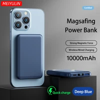 10000mah portable magnetic power bank wireless charger pd fast charging universal external battery for iphone 13 12 pro xiaomi