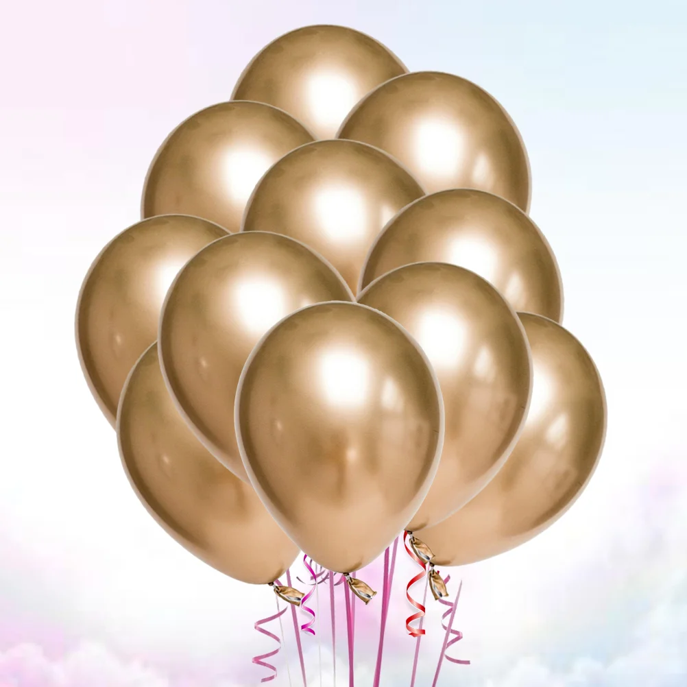 

50pcs Metallic Latex Balloons Party Balloon Balloon Graduation Balloons Fiesta Balloons Party Supplies ( Golden )