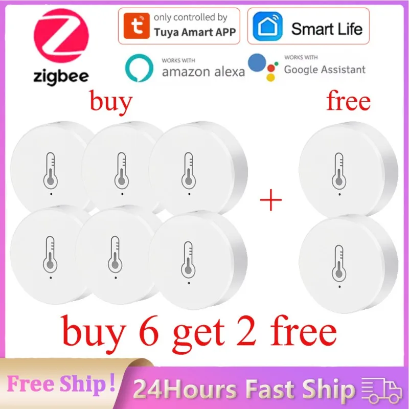 

RYRA ZigBee Smart Temperature And Humidity Sensor Wireless Smart Home Automation Smart Life APP Control With Alexa Google Home