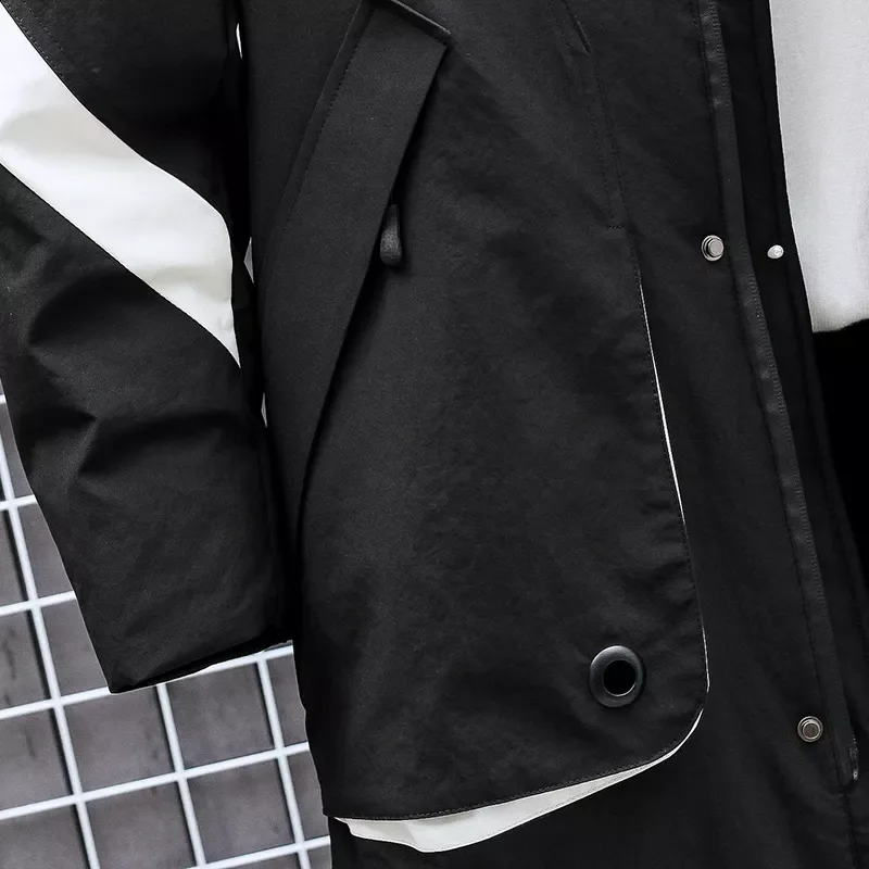 Style Young Puffer Jacket Long Outdoor Thicken Warm Pocket White Duck Down Coats Down Jacket  Mens Fashion Workwear New