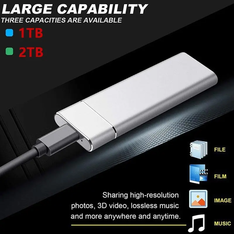 Портативный SSD высокоскоростной мобильный жесткий диск 8 ТБ 16 4 2 1 M.2 Type C USB 3